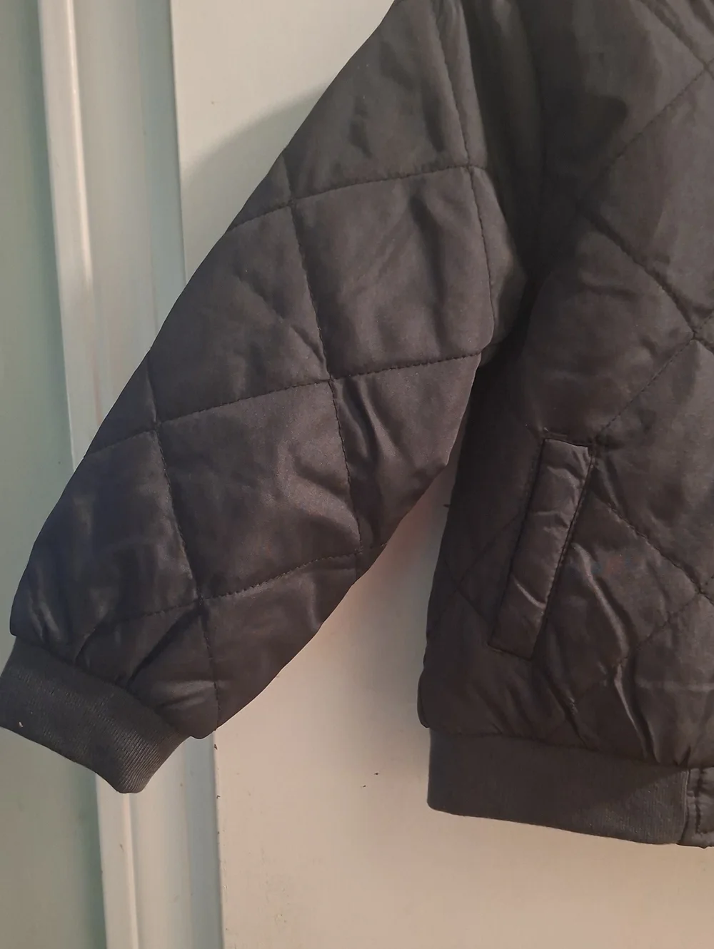 Kids Quilted Hooded Jacket - Dark Gray
